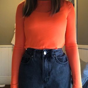 camisole with orange transparent shirt